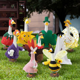 SilTriangle 16 Set Holiday Porch Goose Outfits All Seasons Bundle for Summer Hawaiian 4th of July Halloween Christmas St. Patrick Easter Valentine Concrete Porch Goose Clothes for Patio Yard Lawn