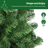 SHareconn 6ft Prelit Artificial Hinged Slim Pencil Christmas Tree with Warm White Lights, Full Branch Tips, Good Choice Decoration for Xmas Holiday, 6 FT, Green