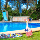 Silicherry 4th of July Goose Outfit Set Patriotic Lawn Porch Goose Clothes American Flag Goose Costume Independence Day Goose Outfit for 23'' Plastic Goose Outdoor Patio Yard Lawn Art(Bikini)
