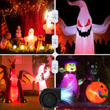 Hiboom Replacement Fan Blower, 12V 1.2A Mini Air Blower with 3 LED Light String for Inflatables Indoor Outdoor, 12V 1.5A Adapter for Christmas Xmas Holiday Inflatables Fan Blower (1 Set)