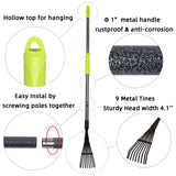 KLDOLLAR Garden Rake for Leaves, 48" Metal Leaf Rake with Soft Foam Grip