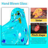 Garden Solar Lights,Solar Garden Stake Lights - Hand Blown Glass Decorative Garden Pathway Lights Outdoor Waterproof Sky Blue Bird Glass Stakes