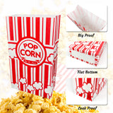 YESMONA 100 Pcs Flat Bottom Popcorn Bags, 2 oz Paper Popcorn Bags for Family Movie Night Baseball Themed Carnival Christmas Birthday Party