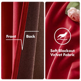 MIULEE Christmas Red Velvet Curtains Elegant Grommet Curtains Thermal Insulated Soundproof Room Darkening Curtains/Drapes for Classical Living Room Bedroom Theater Decor 52 x 84 Inch Set of 2