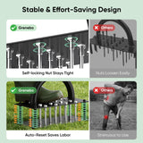 Grenebo Lawn Aerator Tool with 16 Spikes, Manual Yard Aerator, Black Orange