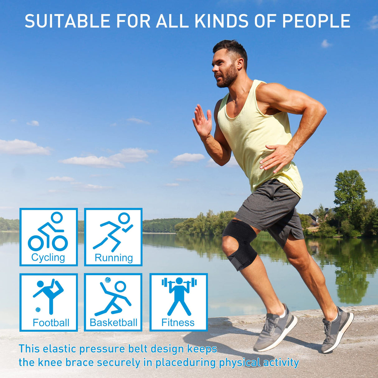 Plus Size Knee Brace for Knee Pain Women and Men Patellar Tendon Support Strap,Adjustable Extra Large Knee Support Stabilizer for Meniscus Tear,Arthritis,Tendonitis, MCL, ACL,Injuries,Relief,Sports,XX-Large