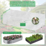 Sunwinx 2 Pack Garden Netting for Raised Beds, 6x3FT Raised Bed Cover for Garden Protection, Ultra Fine Mesh Bird Netting Pest Barrier Screen with Drawstring for Protecting Vegetables Fruits Flowers