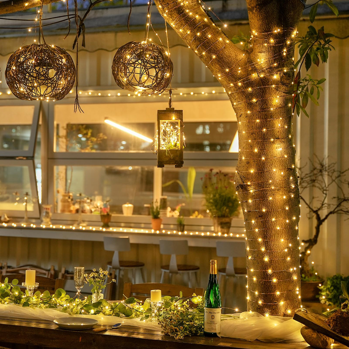 JMEXSUSS 2 Pack Fairy Lights Battery Operated with Remote, Total 400 LED 132ft Battery Powered String Lights, Christmas Twinkle Lights for Bedroom Indoor Outdoor Patio Tree Christmas Decor, Warm White