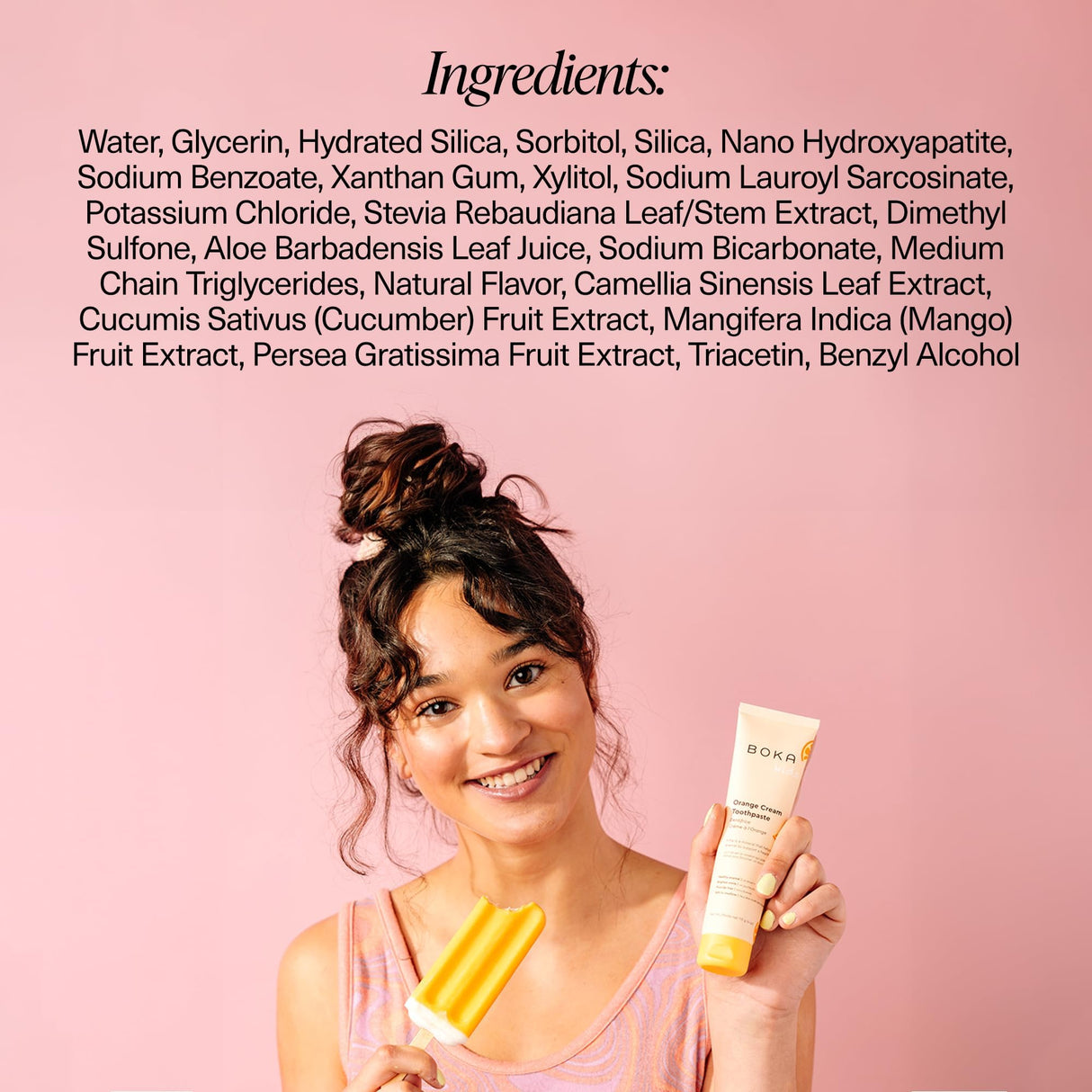 Boka Fluoride Free Toothpaste Nano Hydroxyapatite Toothpaste - Orange Cream Flavor, 4 oz 3Pk US Manufactured