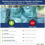 Professional 3-Pack 80 Gallon Lawn Garden Bags (D26, H33 inch) Reusable Yard Waste Bags with Gardening Gloves for Leaf Bag,Garden Pruning,Yard Debris Container,Lawn Grass Clippings,Weeds Bag 4 Handles