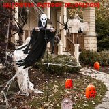 LarpGears Halloween Scarecrow Ghost Outdoor Decorations, 7.5Ft Halloween Rotatable Flying Ghost Home Decoration for Outdoor Garden, Porch, Yard