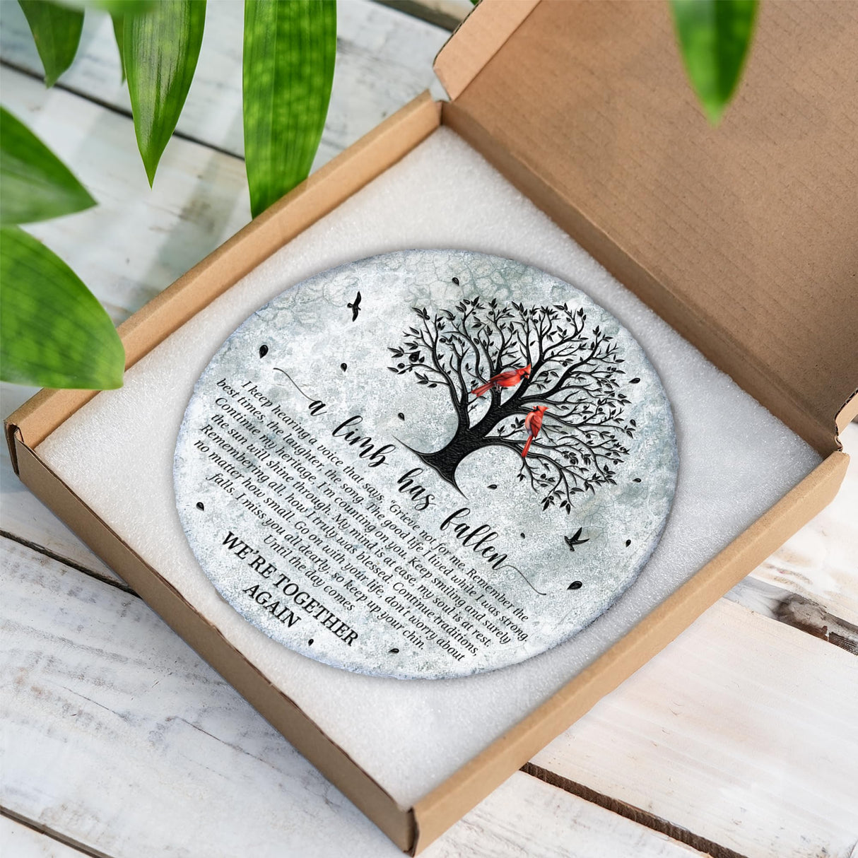 8'' Memorial Garden Stone for Loss of Loved One, Garden Stones in Memory of Loved Ones, Sympathy Gift Fathers Day, Weatherproof Outdoor Memorial Plaques, Remembrance Natural Stone with Stand HS8-8