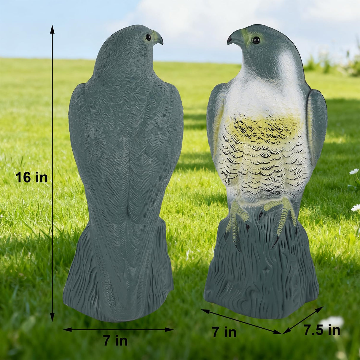 Hausse Scarecrow Eagle Fake Hawk Decoy Statue Scare Birds Away, Plastic Deterrents, Garden Protectors Bird Repellent, Nature Enemy Bird Repellent for Outdoor Garden Yard