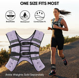 APEXUP Weighted Vest with 5lbs/10lbs/15lbs/20lbs/25lbs/30lbs Weights and Reflective Stripe, Weight Vest Men Women for Workout, Strength Training, Running (Pastel Purple, 15lbs)