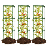 3 Pack 47 Inch Heavy Duty Height Adjustable Square Tomato Cage
