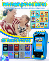 BESTOONE Kids Smartphone Toy for 3-8 Year Old Girls & Boys - No Internet/Calls, HD Camera, MP3 Player, Learning Games | Christmas Birthday Gift for Toddlers (Blue)