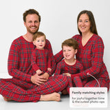 Little Sleepies Christmas Pajamas for Baby Boys & Girls, Viscose from Bamboo Newborn Pajamas, Family Matching Christmas PJs, Holiday Plaid, 6-12 months