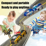 liluwushe 2-in-1 Collision Transformation Dinosaur Car Toy |Magnetic Cars Convertible Robot Toys|DinosaurToys for Kids 3-12 Ideal Christmas Birthday Gift for Boys (Golden Blue)