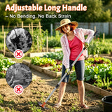 HRADHOL Weed Puller Tool with Long Handle, 60" Manual Weed Remover Tool, 2-in-1 Weeder Rake and Hoe Garden Tool, Uprooting Weeding Tool for Yard, Lawn, Patio, Garden