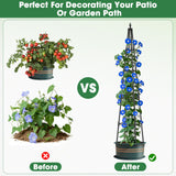 Obelisk Trellis for Climbing Plants, 6 FT Garden Trellises with 16mm Thickened Plastic-Coated Metal Pipes, Trellis for Climbing Potted Plant Vine Flower Rose Vegetable Tomato Cucumber Outdoor Indoor
