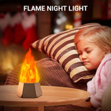Ollcuz LED Flame Lights, Rechargeable Battery Flameless Candles, Fake Fire with Flickering Flame, LED Night Light for Kids Bedroom Outdoor Camping Party Bar Table Christmas Decorations, 2 Pack