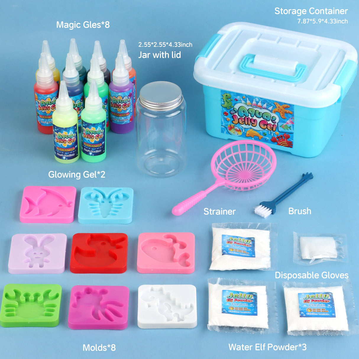 Magic Gel Water Elf Toy Kit, Aqua Fairy Water Gel Kit for Kids with 10PCS Aqua Jelly Gels & Animal Mold, Gift for Christmas, Easter, Birthday, New Year, Creative Art Craft Girls 6 7 8 9 10 Year Old