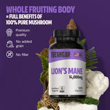 FreshCap Mushrooms Lions Mane Supplement Capsules 14,000mg - Lion's Mane, High Potency Extract, 14:1 Organic Mushroom Supplement, Ayurveda Focus Made in USA (120 Capsules)