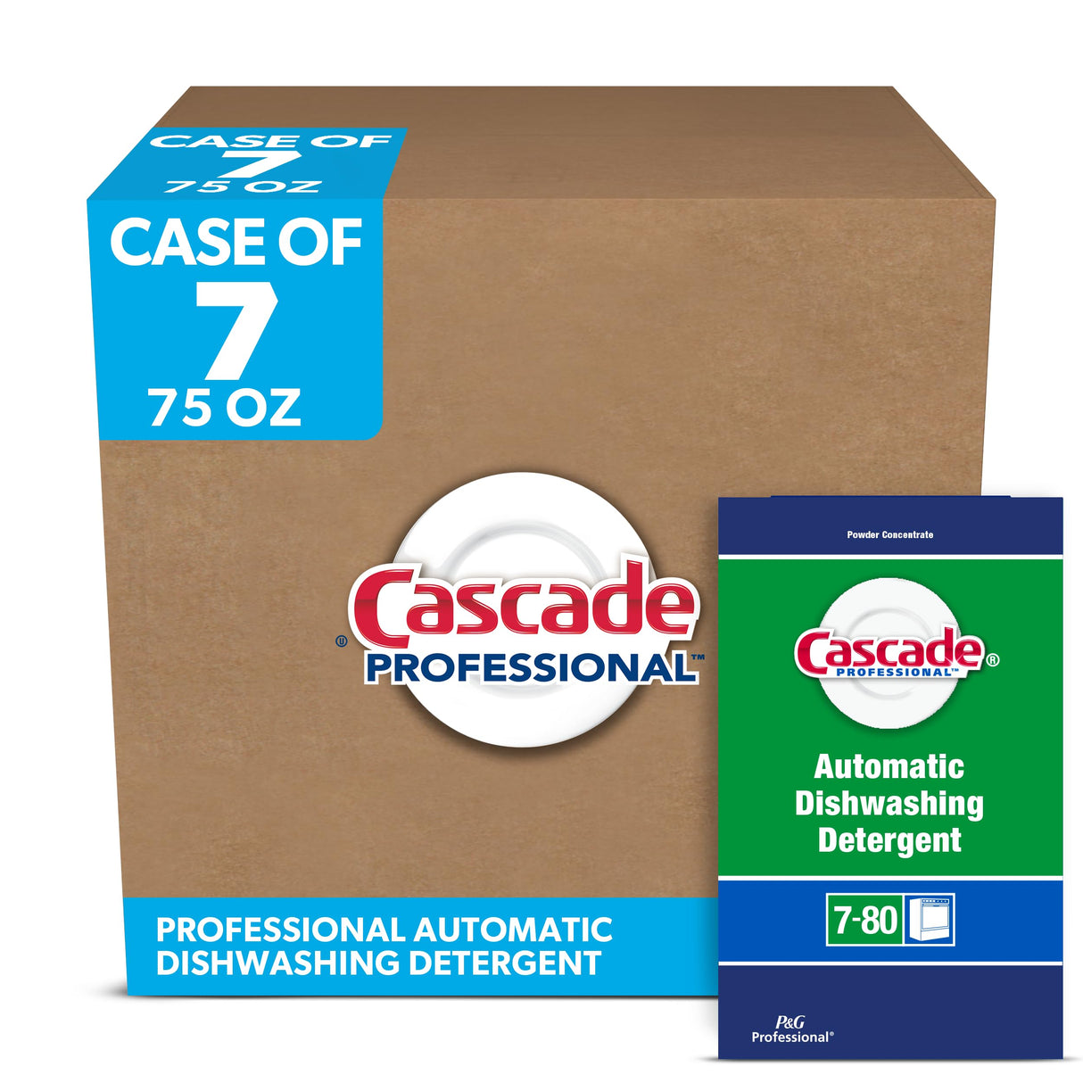 Cascade Automatic Dishwashing Detergent Powder Bulk with Dawn Grease-Fighting Power, Fresh Scent, 72 oz (Case of 7)