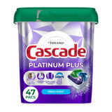 Cascade Platinum Plus Dishwasher Pods, Dishwasher Detergent, Dish Detergent Soap, Fresh, 47 Count