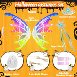 Electric Light Up Butterfly Wings Moving with Music - Princess Costume Crown Wand Dress Up, Princess Toys for Kids Ages 3-6 5-7 as Halloween Valentine Birthday Christmas Party Gifts