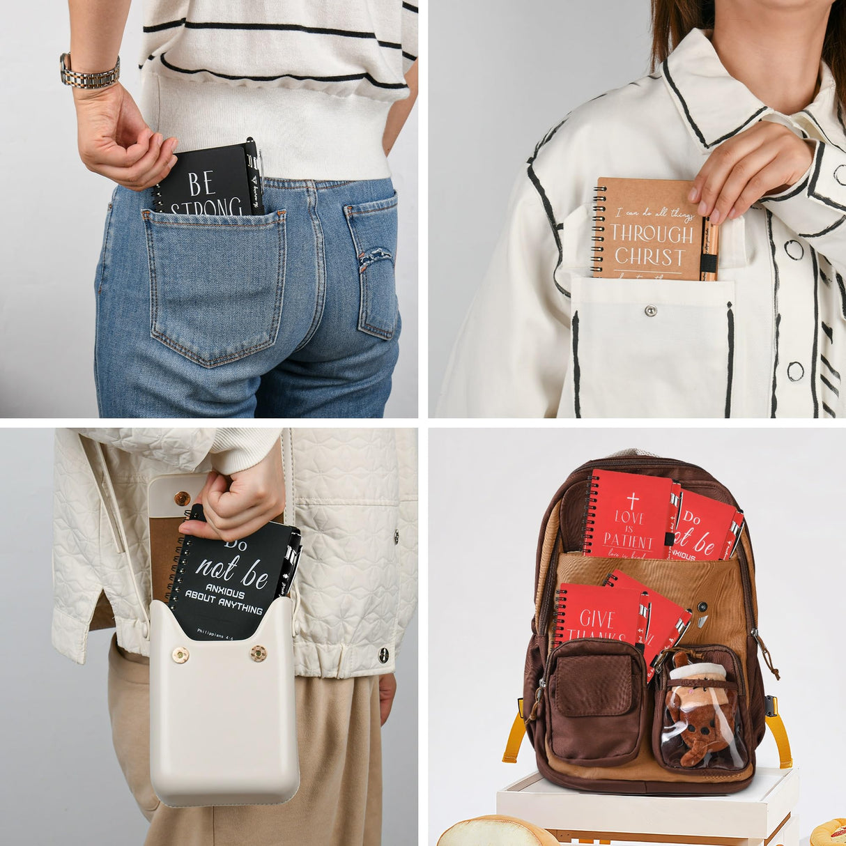 INSADA Christian Prayer Journal Spiral Notebooks Bulk with Pens - Small Notepads (4.13”x5.43”) - Christmas Gifts for Women men,Church Members & Bible Study Groups (30 sets multicolor)