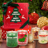 Christmas Candles - Christmas Gifts for Women & Men, 4 Pack Natural Soy Wax with Holiday Scents, Perfect for Xmas, New Year, and Winter Décor