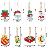 Yaomiao 17 Pieces Double Sided Diamond Art Christmas Ornaments Christmas Keychains Diamond Art Kit for Adult DIY 5d Painting Round Drill Key Chain Xmas Crystal Rhinestone Arts Craft Keychain Supplies