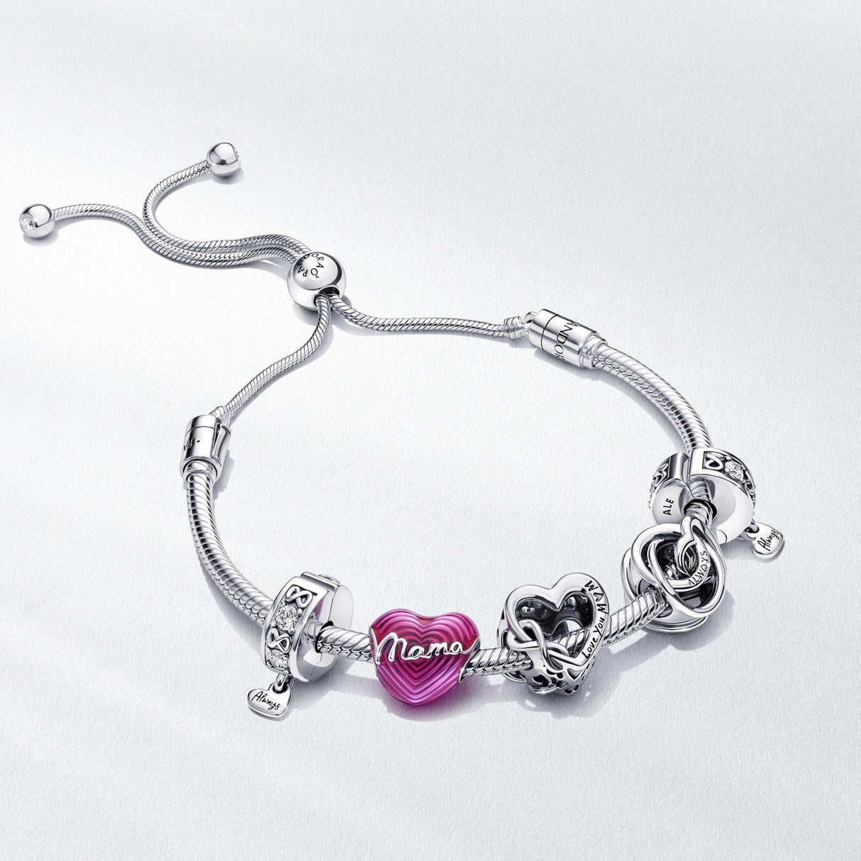 PANDORA Family Always Encircled Heart Charm - Compatible Moments - Stunning Women's Jewelry - Gift for Her - Made with Sterling Silver - With Gift Box