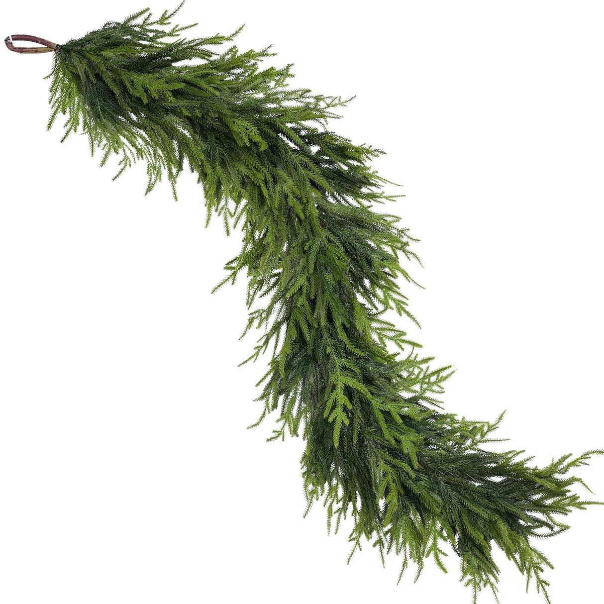 Artificial Norfolk Pine Garland - Faux Christmas Garland Fake Green Garland for Fireplace,Table, Stairs, Mantle, Window,Indoor Outdoor,Home,Holiday Decor (1 PCS,9 FT)