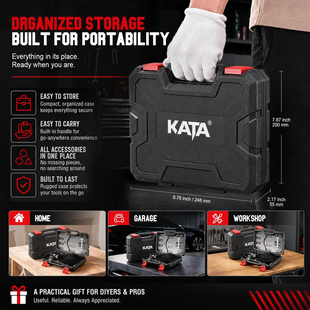 KATA 25 Piece Hole Saw Kit with 3/4"-6" for Wood, Drywall, PVC and Plastic
