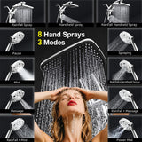 Rain Shower Head with filtered Handheld High Pressure rainfall Shower Heads with Handheld Spray Combo Adjustable one-piece stand daul shower head Built-in Magnetic Docking and Power Jets