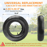 RRQ (1-Set) 4.80/4.00-8" Tire and Inner Tube Set, Fit 4.00-8 Pneumatic Tire