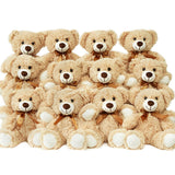 LELELONG 12 Pack Teddy Bears Bulk 13.5 inch Small Teddy Bear Stuffed Bears for Baby Shower Centerpiece Decorations for Christmas Valentine's Mother's Day for Kids or Adults (12 Light Brown)