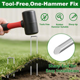 AMAGABELI 8 Inch 200 Pack Galvanized Landscape Staples 11 Gauge Anti-Rust Heavy Duty Garden Stakes Plant Cover Spikes U-Shaped Sod Pins Fence Stakes for Weed Barrier,Irrigation Tubing,Lawns,Decoration