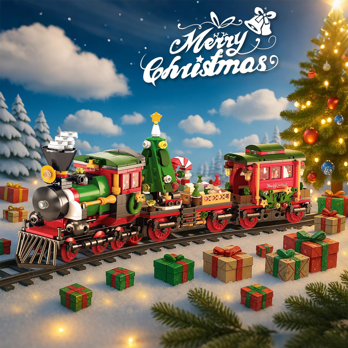 Rubypop Christmas Train Advent Calendar 2026 Building Blocks Set for Boys