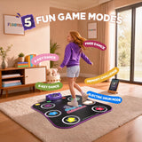 Dance Mat Toys with Bluetooth, Electronic Dance Pad for 3-12 Year Old Kids