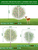VITI Large Fruit Trees Netting Zipper - 2Pcs 10X10 FT with Drawstring Bird-Proof,Durable Mesh Covers for Blueberry,Apple,Pear,Peach,Orange Trees&Tomato Plants Bug Insect Protection Cover (2,10X10 FT)