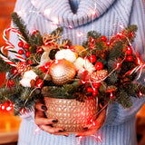 JMEXSUSS 8 Pack 50 LED Christmas Fairy Lights Battery Operated String Lights, 16ft Red Twinkle Fairy Lights Indoor Outdoor Waterproof for Mason Jars Bedroom Party Wedding Christmas Decorations