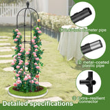 2 Pack Garden Obelisk Trellis, 70" Tall Plant Support for Climbing Vine, Metal Covered Plastic Coating Rustproof Heavy Duty Rose Trellis Indoor Outdoor(Black, 70 * 11.8 * 11.8IN（H*W*L）)
