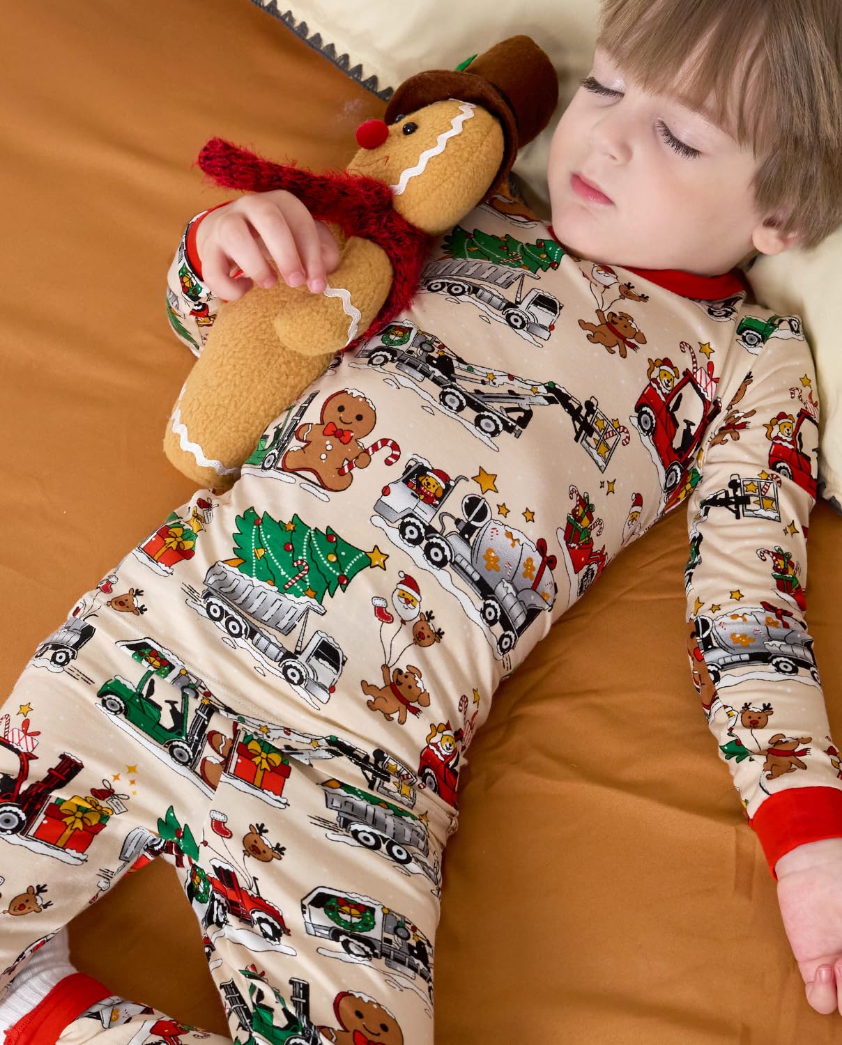 Bamboo Viscose Toddler Christmas Pajamas Boys Girls Kids Baby 2pcs Long-Sleeve Pyjamas Set 3-4T Snug fit Sleepwear Pjs