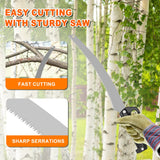 SISUPASSIE 20FT Reach Pole Saw for Tree Trimming, Telescoping Tree Pruner Extendable with 3-12FT Extension Pole, Manual Saw for Garden, Patios, Yard