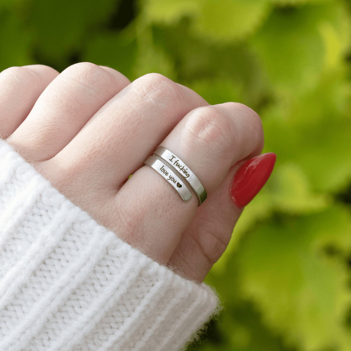 Hope Rings I F♡ing Love You Ring, Adjustable 304 Stainless Steel