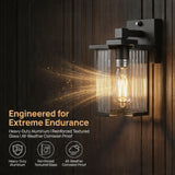 hameso Dusk to Dawn Outdoor Lighting, Waterproof Outdoor Porch Light with Tempered Glass, Outdoor Light Fixture for House Exterior Front Door Garage Patio