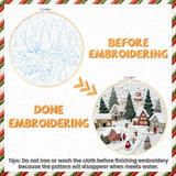 Christmas Embroidery Kit for Adults & Beginners - Gnomes & Cross Stitch Patterns, Cotton, Threads, Needles & Instructions (4 Pcs)